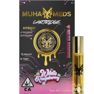 Muha Med White Raspberry cartridge with sweet raspberry-inspired flavor profile