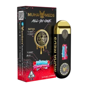 Muha Meds Frozen Pomegranate 1G 1000MG Distillate Sativa All-In-One disposable
