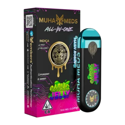 Muha Meds Garlic Jelly 500MG Hash Rosin 0.5G Indica disposable