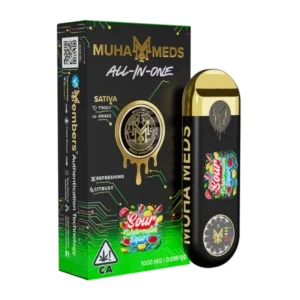 Muha Meds Sour Watermelon Squirt 1G 1000MG Distillate Sativa All-In-One disposable