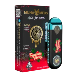 Muha Meds Tropicana Cherry 500MG Sativa Hash Rosin All-In-One disposable